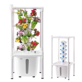 VEVOR Hydroponic Growing System with Grow Light, 30 Pods Vertical 6 Tiers Hydroponic Tower, Home Hydronic Garden with Water Pump