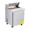 VEVOR 28"W Commercial Refrigerator, 7.1 Cu. Ft Sandwich Prep Refrigerated Table, Mega Top Food Prep Fridge with 8 Pans and Cutting Board