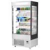 VEVOR Open Air Merchandiser, 4-Tier Shelving Commercial Refrigerator, Grab and Go Display Cooler Refrigerator with Air Curtain, LED Advertising Light