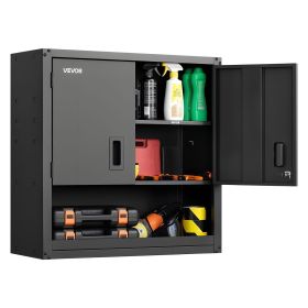 VEVOR Metal Wall Cabinet, 30W x 12.01D x 30H Inch, Steel Floating Hanging Storage Cabinet with Locking Doors and Adjustable Shelf for Garage, Basement
