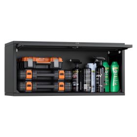 VEVOR Metal Wall Cabinet, 27.56W x 12.01D x 14.02H Inch, Floating Garage Tool Cabinet with Up-Flip Door, 120 lbs Load per Shelf, Fit for Garage