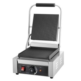 VEVOR Commercial Panini Grill, 1800W Electric Sandwich Panini Maker, Stainless Steel Sandwichs Press Grill with Handle and Temp Control