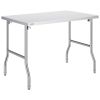 VEVOR Folding Commercial Prep Table, 48 x 30 Inch Commercial Worktable Workstation, Heavy-duty Stainless Steel Folding Table with 300 lbs Load