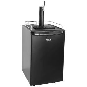 VEVOR Beer Kegerator, Single Tap Draft Beer Dispenser, CO2 Cylinder, Drip Tray & Rail, 32 Fahrenheit - 50 Fahrenheit Temperature Control, Holds 1/6