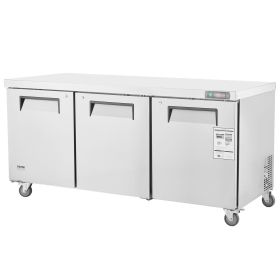 VEVOR 72" Commercial Refrigerator Sandwich & Salad Prep Table, 20 Cu. Ft Stainless Steel Refrigerated Food Prep Station with 3 Doors