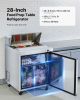 VEVOR 28"W Commercial Refrigerator, 7.1 Cu. Ft Sandwich Prep Refrigerated Table, Mega Top Food Prep Fridge with 8 Pans and Cutting Board
