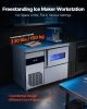 VEVOR Commercial Ice Maker Machine, 132 lbs/24H Stainless Steel Ice Machine with Worktop, 30 lbs Storage & 70 Cubes/Cycle