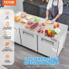 VEVOR 72" Commercial Refrigerator Sandwich & Salad Prep Table, 20 Cu. Ft Stainless Steel Refrigerated Food Prep Station with 3 Doors