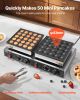 VEVOR 50PCS Mini Dutch Pancake Maker, Non-stick Stainless Steel Dorayaki Baker, 1800W Commercial Electric Poffertjes Grill Pan