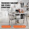 VEVOR Folding Commercial Prep Table, 48 x 24 Inch Commercial Worktable Workstation with Undershelf