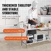 VEVOR Stainless Steel Prep Table, 24 x 72 x 34 Inch, 880 lbs Load Capacity, Heavy Duty Metal Worktable with 3 Adjustable Height Levels