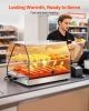 VEVOR 2-Tier Commercial Food Warmer Display, 450W Food Display Warmer with Light, Detachable Shelves and Double-Sided Door Design