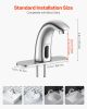 VEVOR Touchless Bathroom Sink Faucet, Automatic Motion Sensor Restroom Toilet Faucet with Hole Cover Plate, Battery Operated