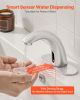 VEVOR Touchless Bathroom Sink Faucet, Automatic Motion Sensor Restroom Toilet Faucet with Hole Cover Plate, Battery Operated